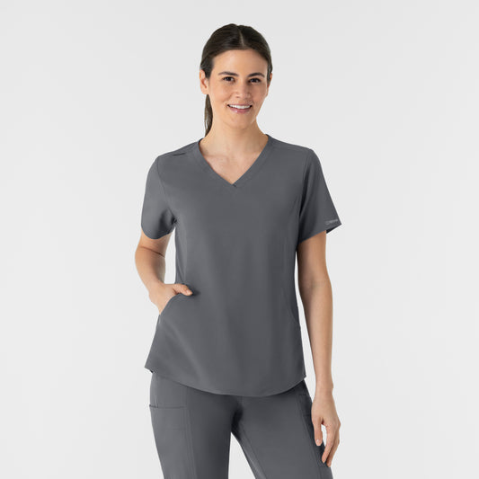 RENEW 6254 Women's V-Neck Scrub Top Pewter
