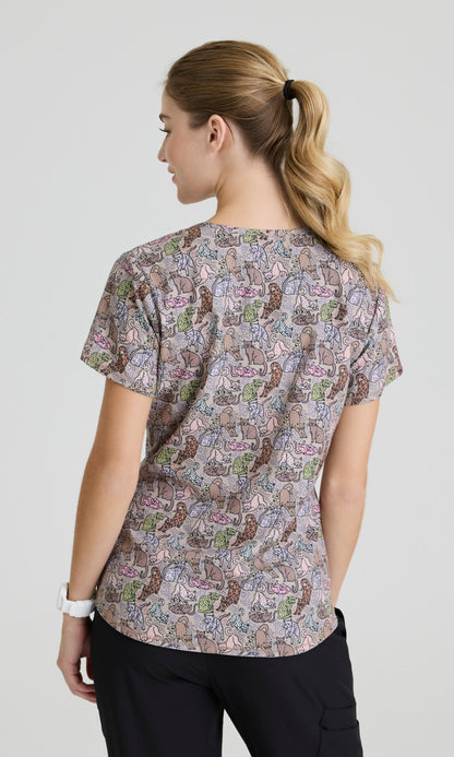 Skechers SKT021 Women's Essence Top in All Kinds Of Leopard by Barco Model Image Back