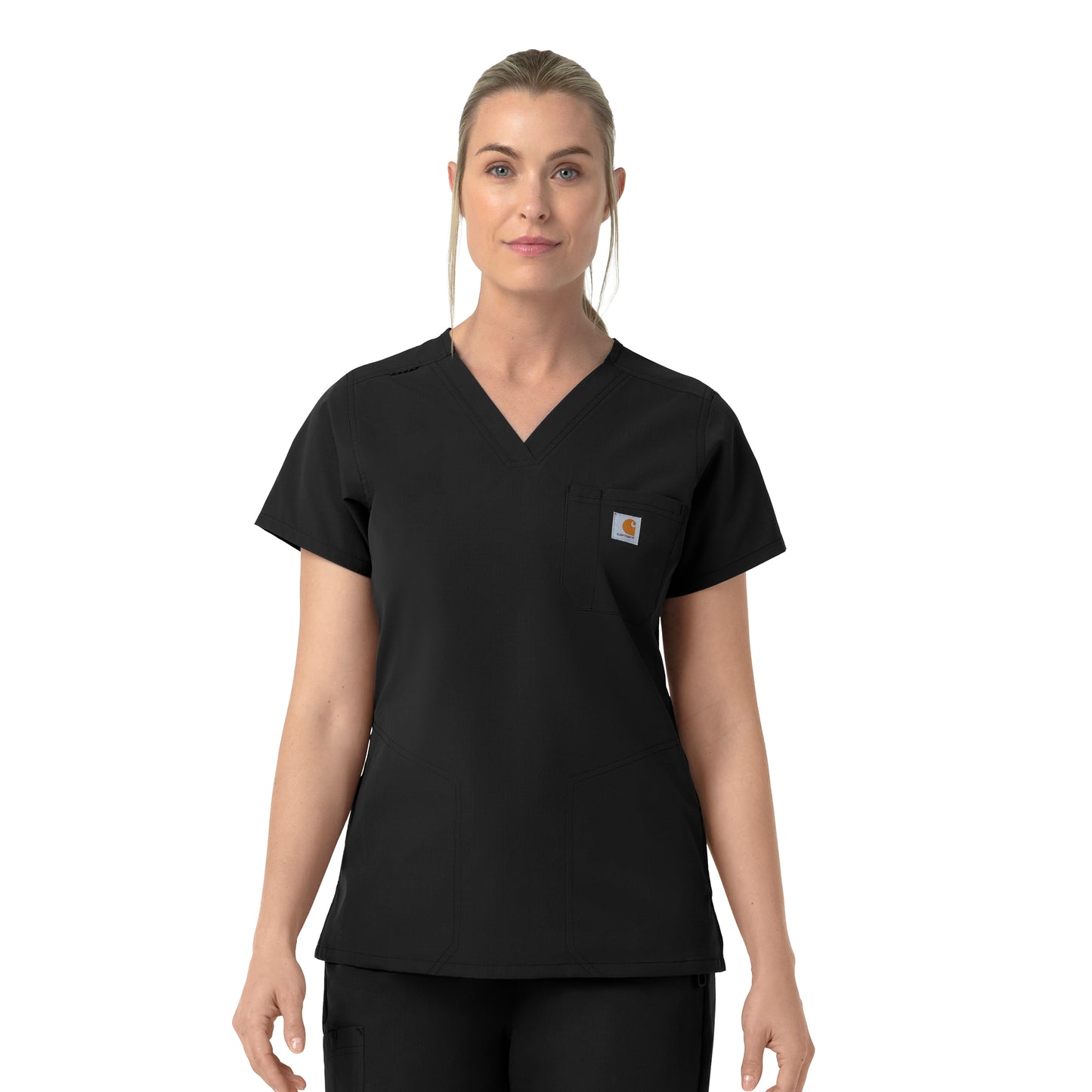 Rugged Flex C12239 Women's V-Neck Scrub Top Black