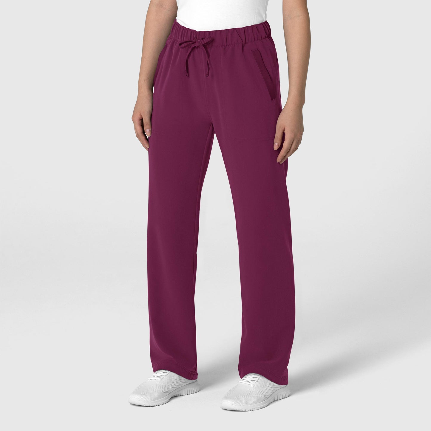 Nova 5232 Stovepipe High-Low Hem Scrub Pant Wine Model Image Left Side | Wink