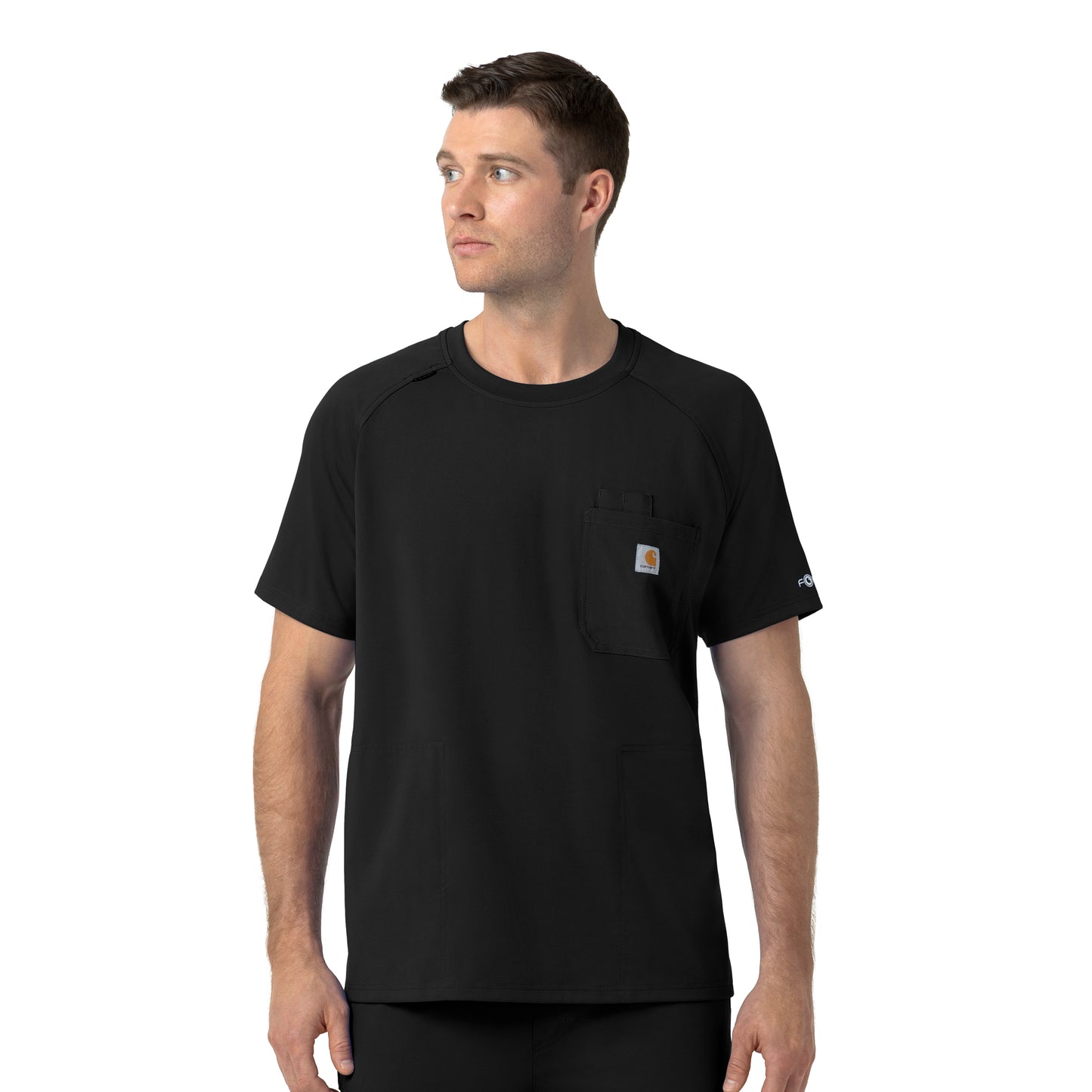 Force Cross-Flex C16190 Knit Men's Crew Neck Scrub Top Black