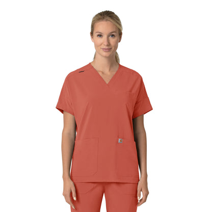 Force Cross-Flex C13110 Women's Oversized V-Neck Scrub Top Dusty Cedar
