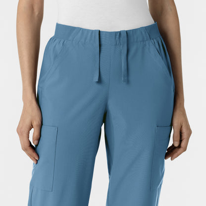W123 5145 Women's Cargo Utility Scrub Pants Pacific Blue