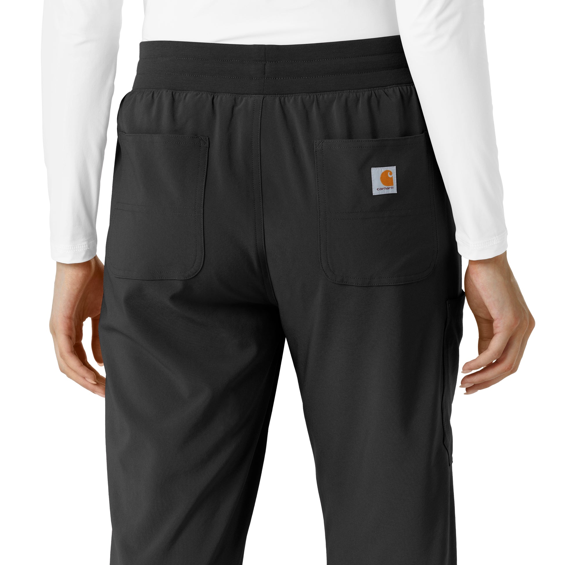 Force Cross-Flex C53310 Boot Cut Scrub Pants Black Model Image Alternate | Carhartt