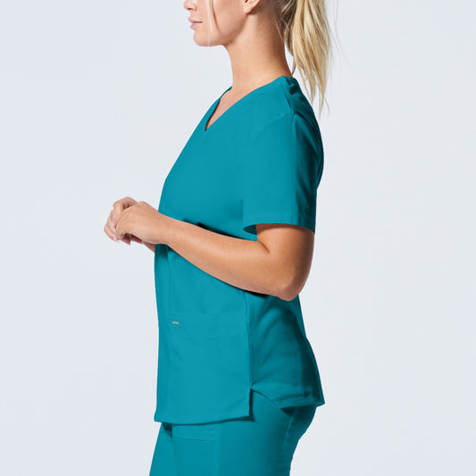 ProFlex LT105 Women's 3 Pocket V Neck Scrub Top Teal Image