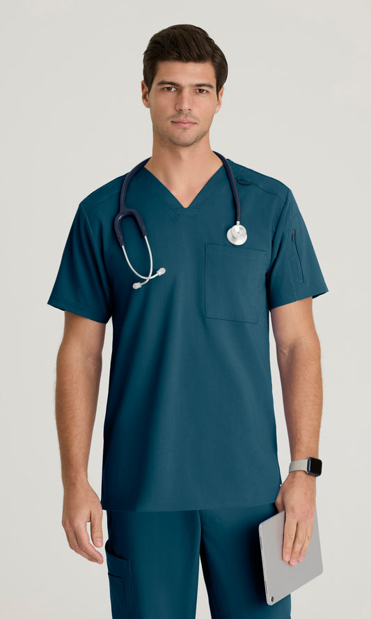 Grey's Anatomy Stretch GRST079 Murphy Scrub Top Bahama