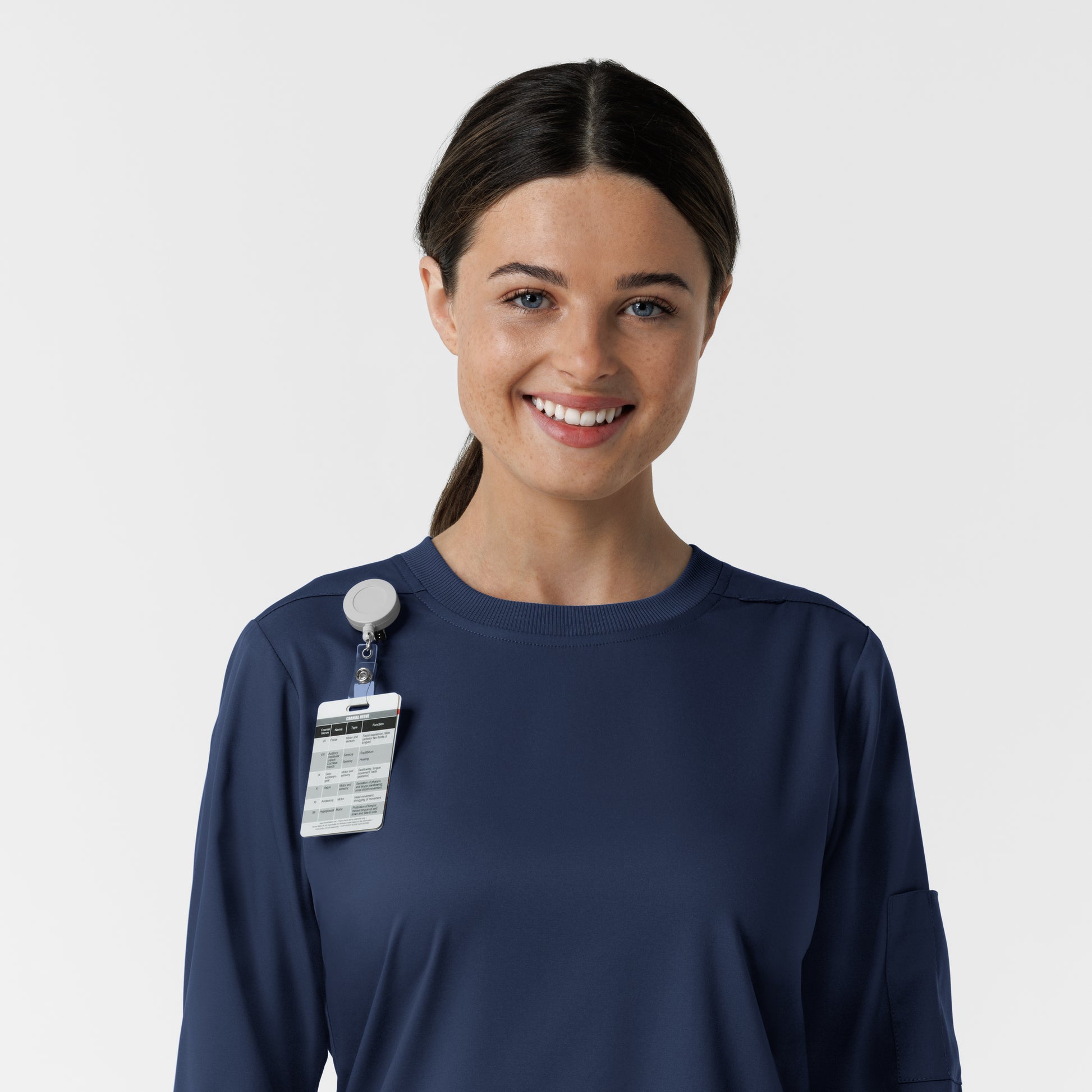 Boundless 6551 Women's Classic Long Sleeve Scrub Tee Navy