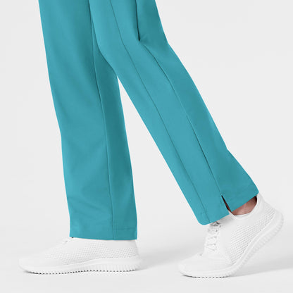 W123 5155 Flat Front Cargo Scrub Pants Teal Blue Model Image Alternate | Wink