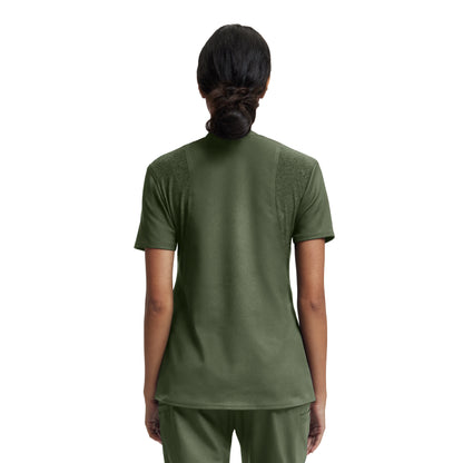 VIBE WT119 Women's 2 Pocket V Neck Scrub Top Olive Image