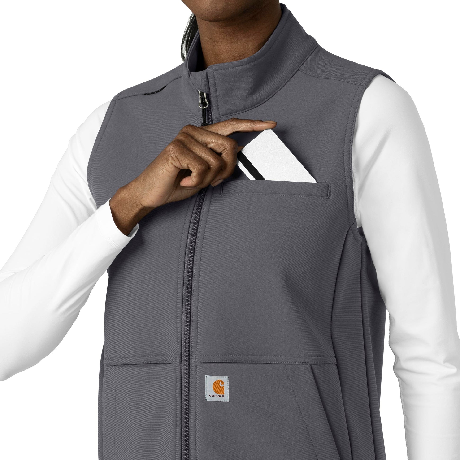 Rugged Flex C83023 Bonded Fleece Vest Pewter Model Image Alternate | Carhartt