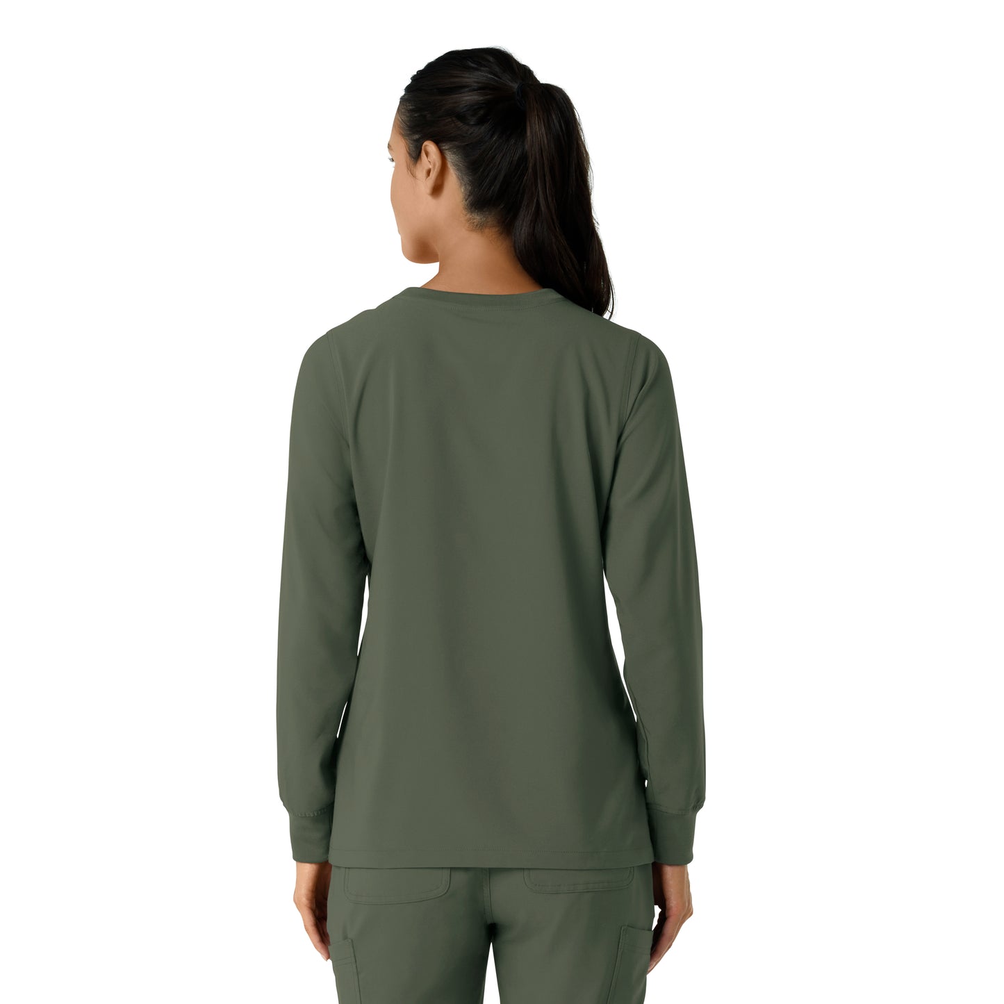Force Cross-Flex C13610 Women's Crew Neck Long Sleeve Scrub Top Olive
