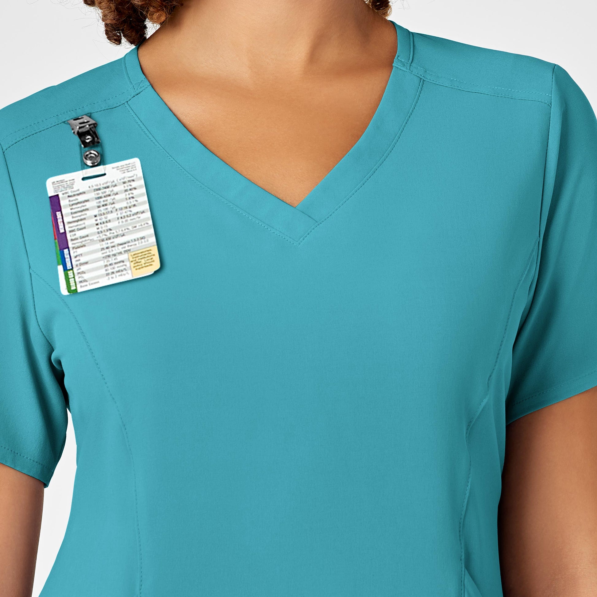 RENEW 6134 V-Neck Scrub Top Teal Blue Model Image Alternate | Wink