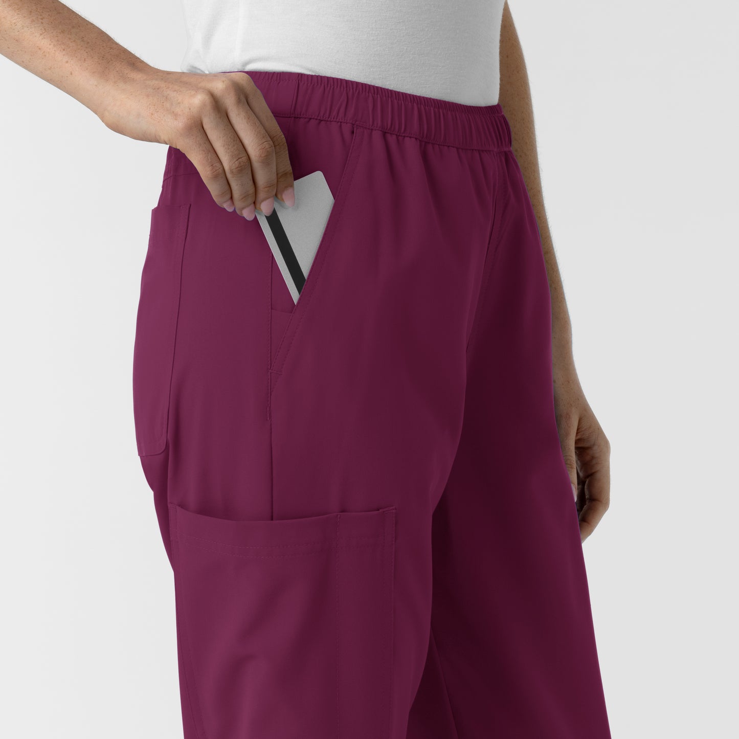 NURTUR 5280 Women's Slim Leg Scrub Pants Wine