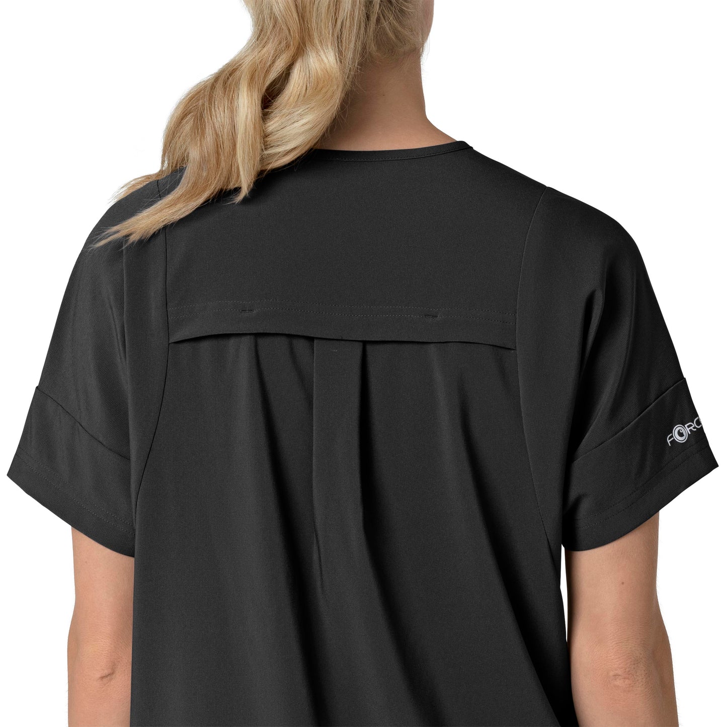 Force Cross-Flex C13110 Oversized V-Neck Scrub Top Black Model Image Alternate | Carhartt