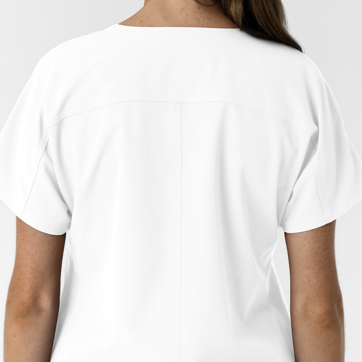 NURTUR 6280 Women's Drop Shoulder Tunic Scrub Top White