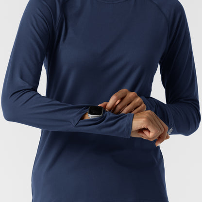 Layers 2139 Women's Watch Window Long Sleeve Underscrub Top Navy