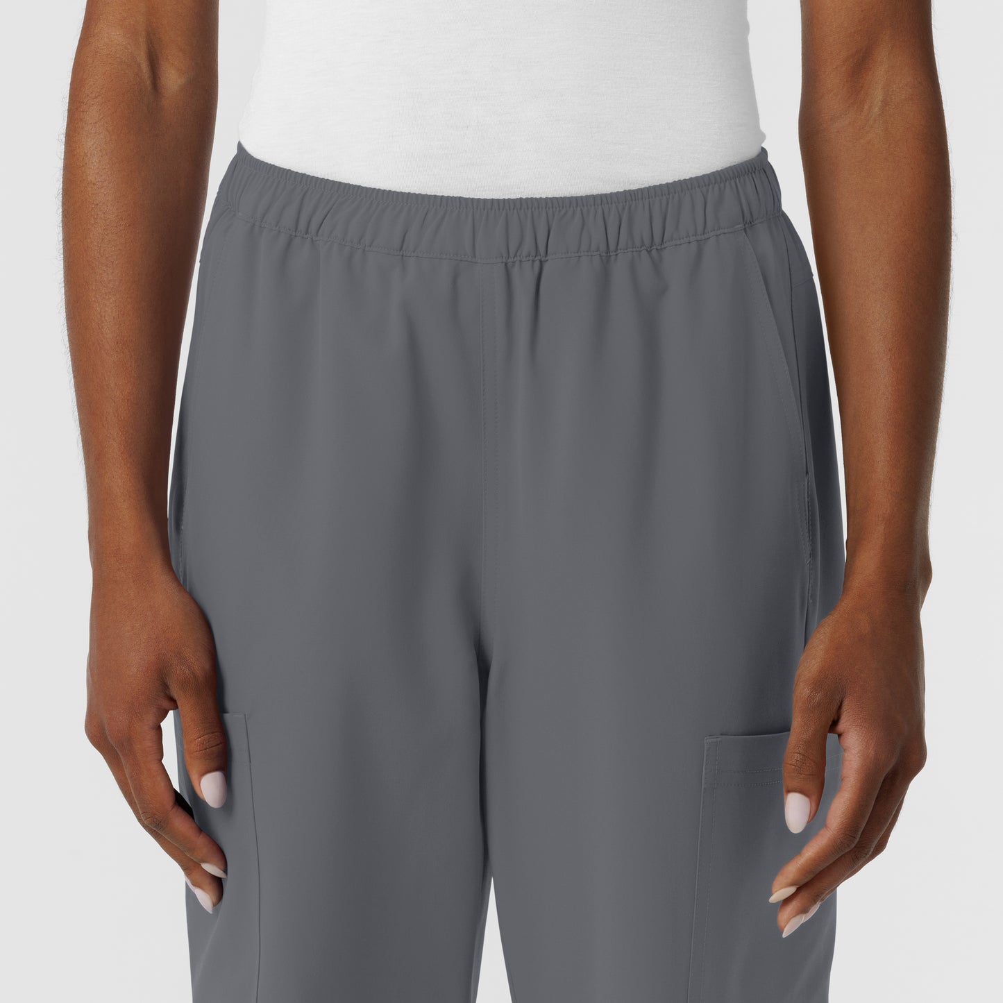 NURTUR 5180 Women's Straight Leg Cargo Scrub Pants Pewter