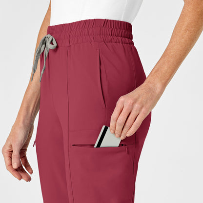RENEW 5334 Women's High Waist Slim Leg Scrub Pants Ruby