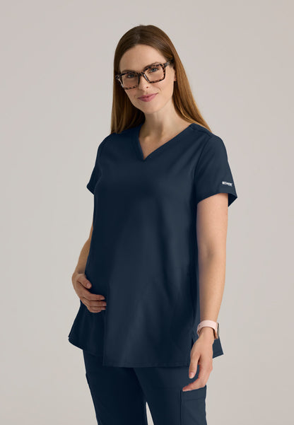 Greys Anatomy Evolve GSST262 Promise Maternity Scrub Top Steel