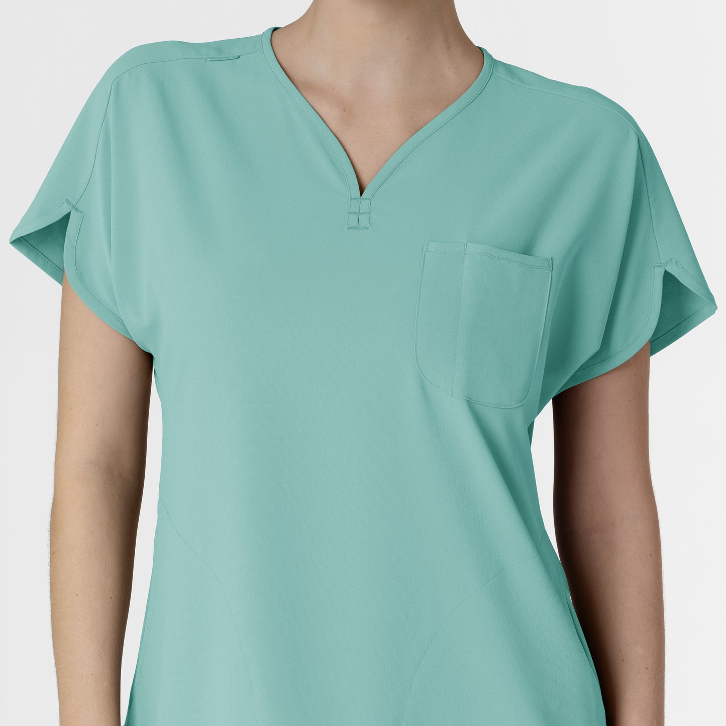 RENEW 6634 Dolman Scrub Top Turquoise Model Image Left Side | Wink