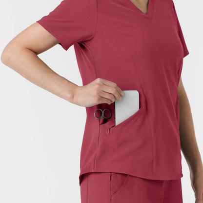 RENEW 6134 Women's V-Neck Scrub Top Ruby