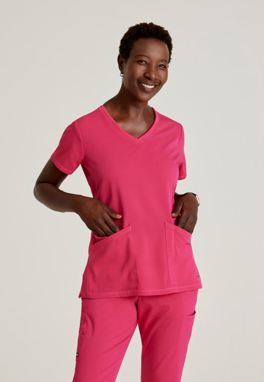 Greys Anatomy Stretch GRST045 Serena Scrub Top Vibrance Pink