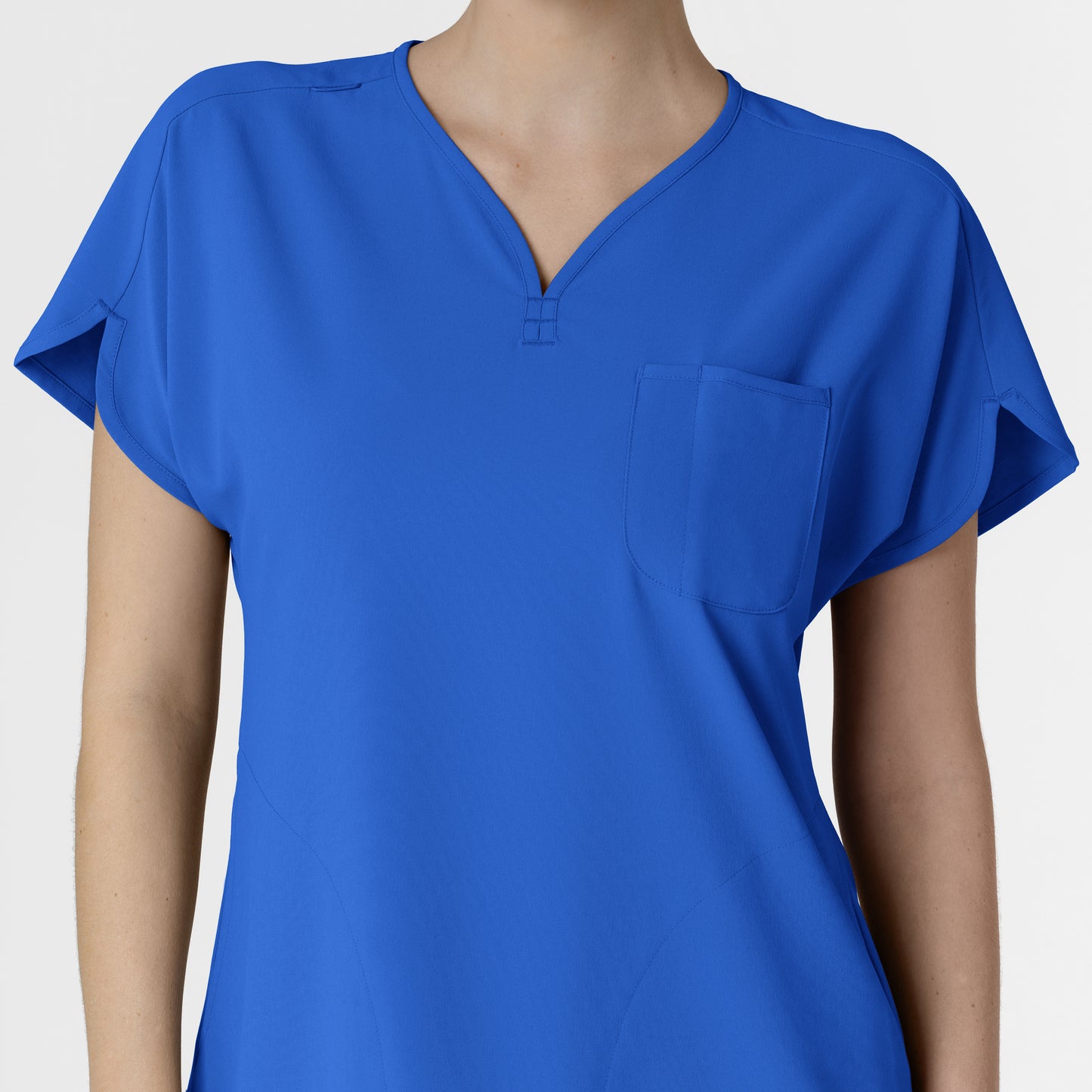 RENEW 6634 Dolman Scrub Top Royal Model Image Left Side | Wink