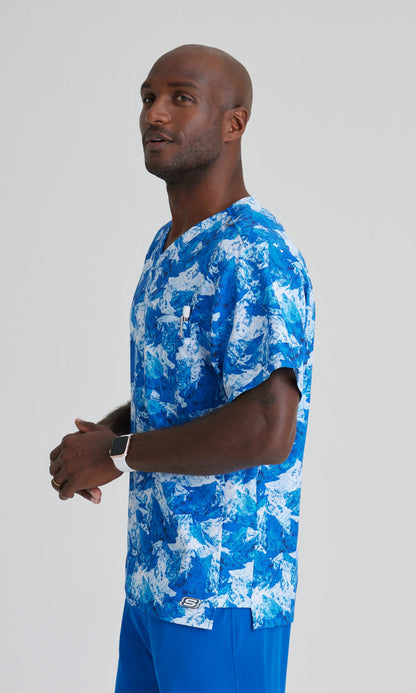 Skechers SKT175 Structure Print Scrub Top Arctic Landscape