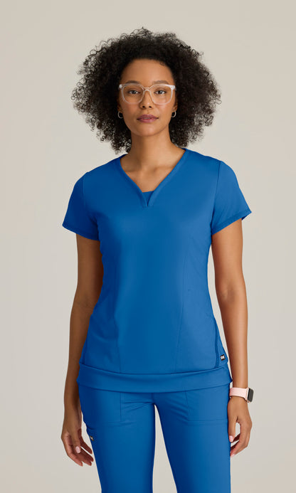 Grey's Anatomy Knits GRST250 Motivate Knit Scrub Top New Royal