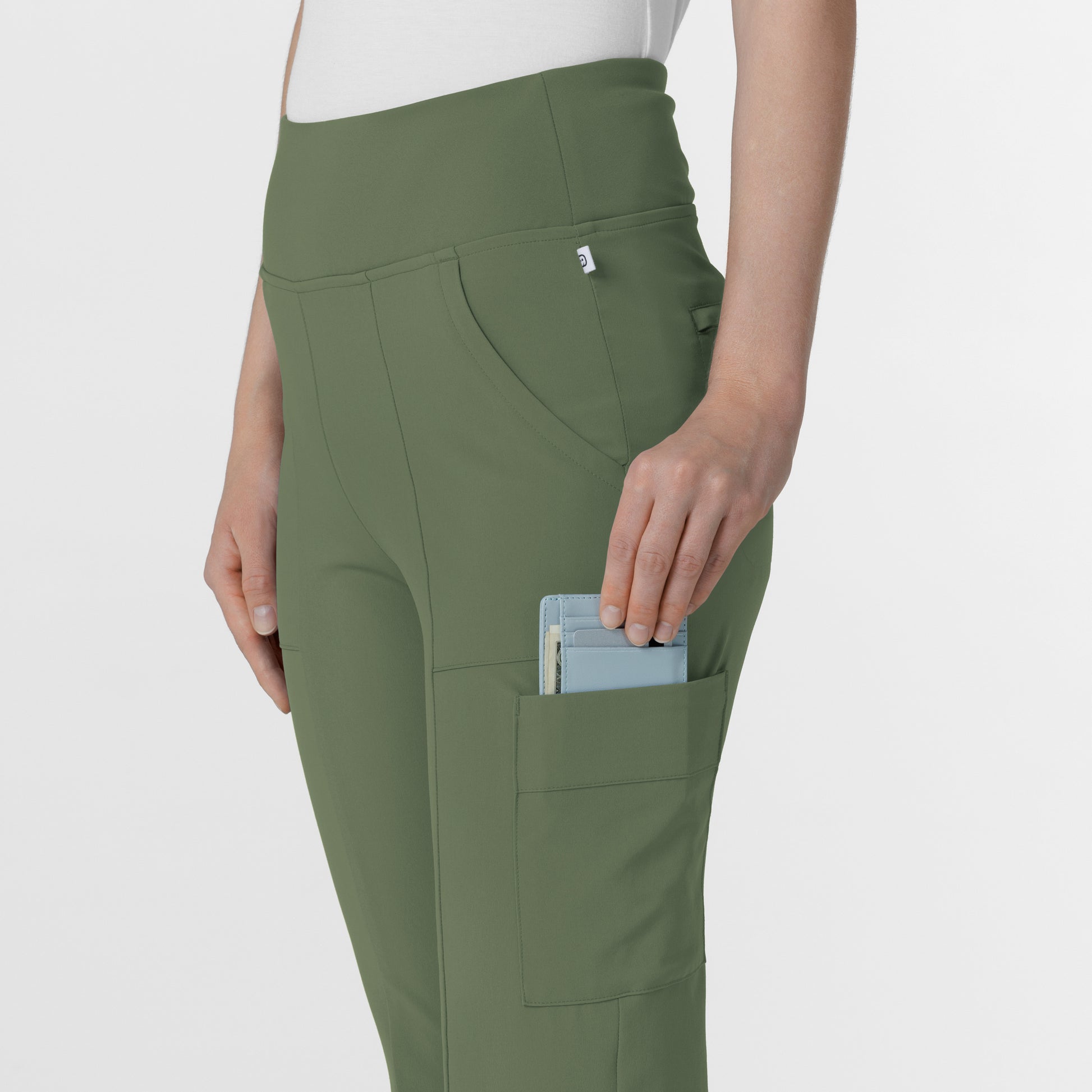 RENEW 5534 Cargo Flare Scrub Pants Olive Model Image Alternate | Wink