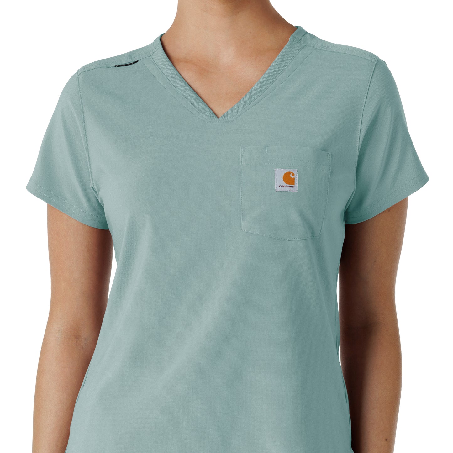 Force Cross-Flex C13410 Tuck-In Scrub Top Summer Blue Model Image Left Side | Carhartt