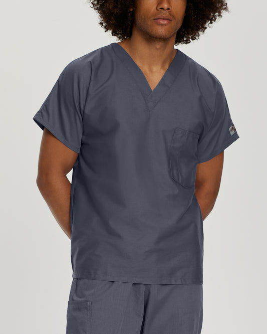 Scrub Zone 71221 Unisex 1 Pocket V Neck Scrub Top Steel Grey Image