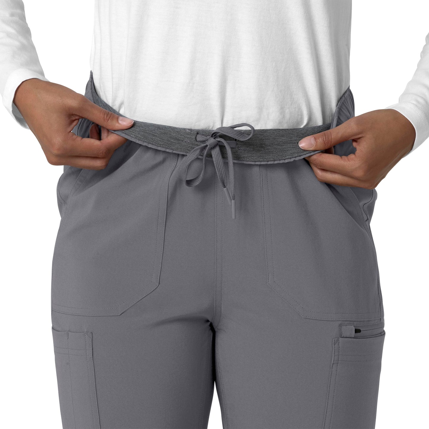 Force Cross-Flex C53210 Straight Leg Cargo Scrub Pants Pewter Model Image Alternate | Carhartt