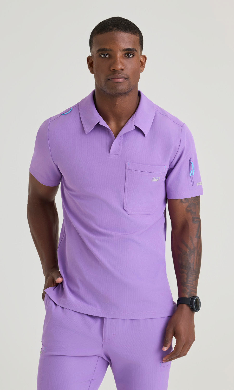 Skechers SKT305 Men's Merit Top in Luxe Lavender by Barco Model Image Front