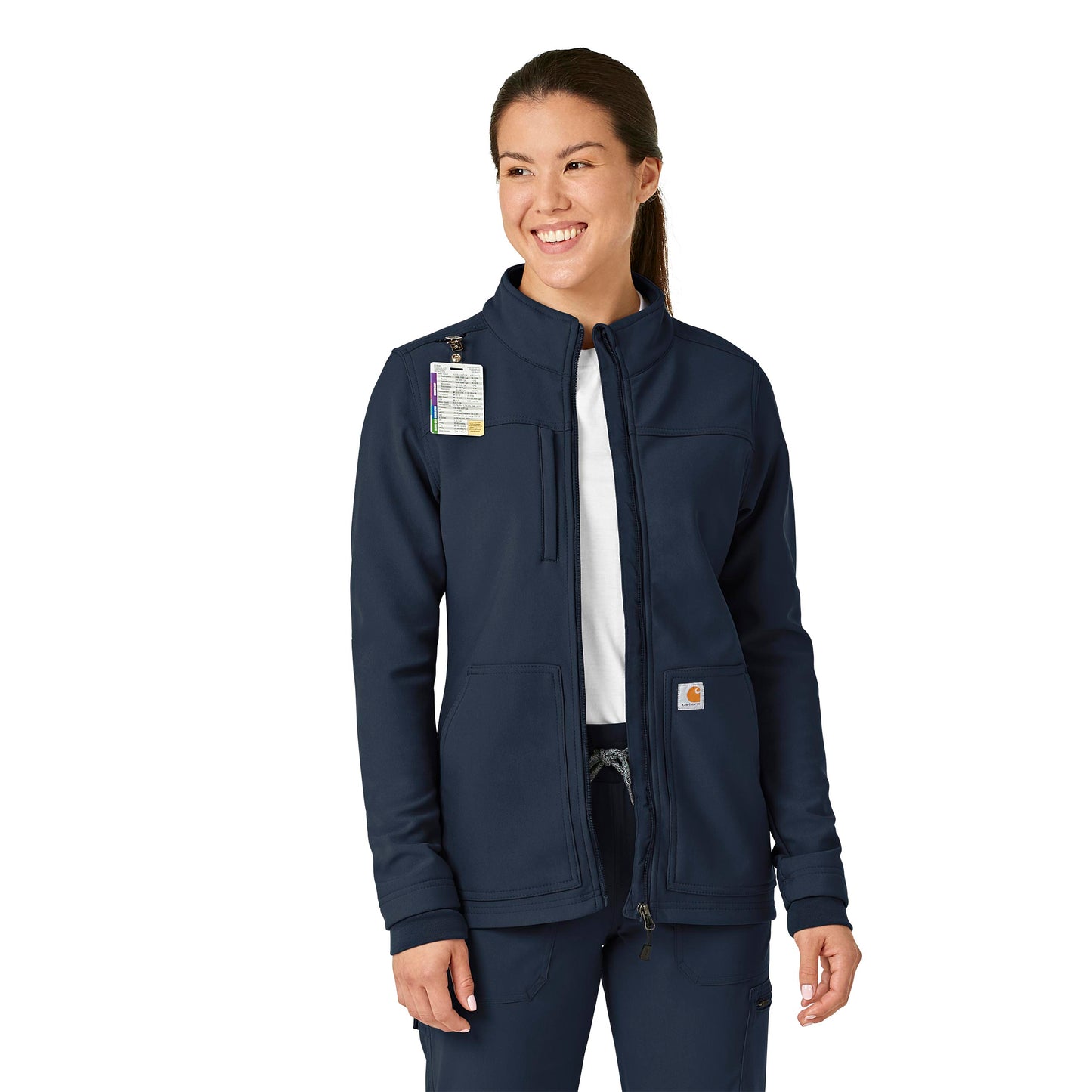 Rugged Flex C81023 Bonded Fleece Jacket Navy Model Image Left Side | Carhartt