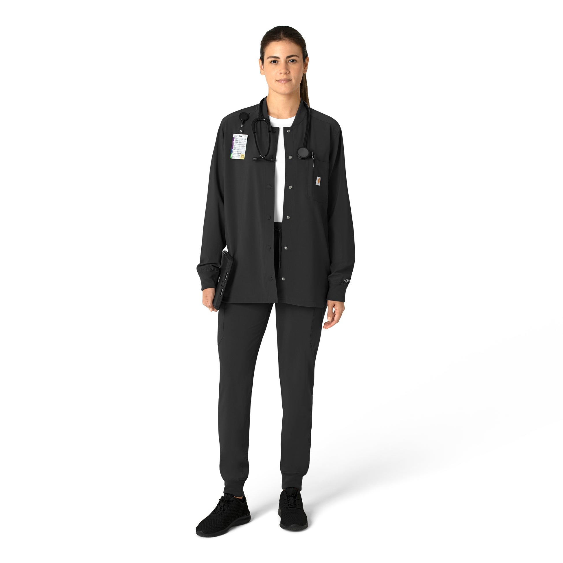 Force Cross-Flex C82210 Shirt Jacket Black Model Image Right Side | Carhartt