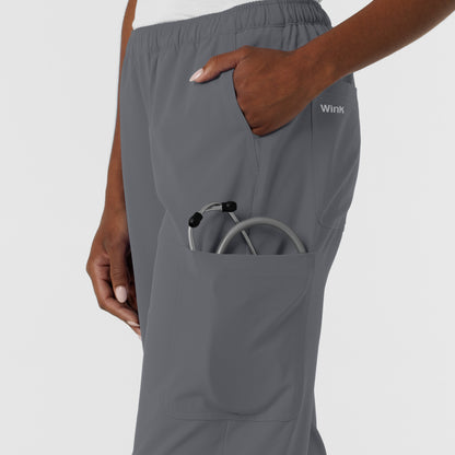 NURTUR 5180 Women's Straight Leg Cargo Scrub Pants Pewter
