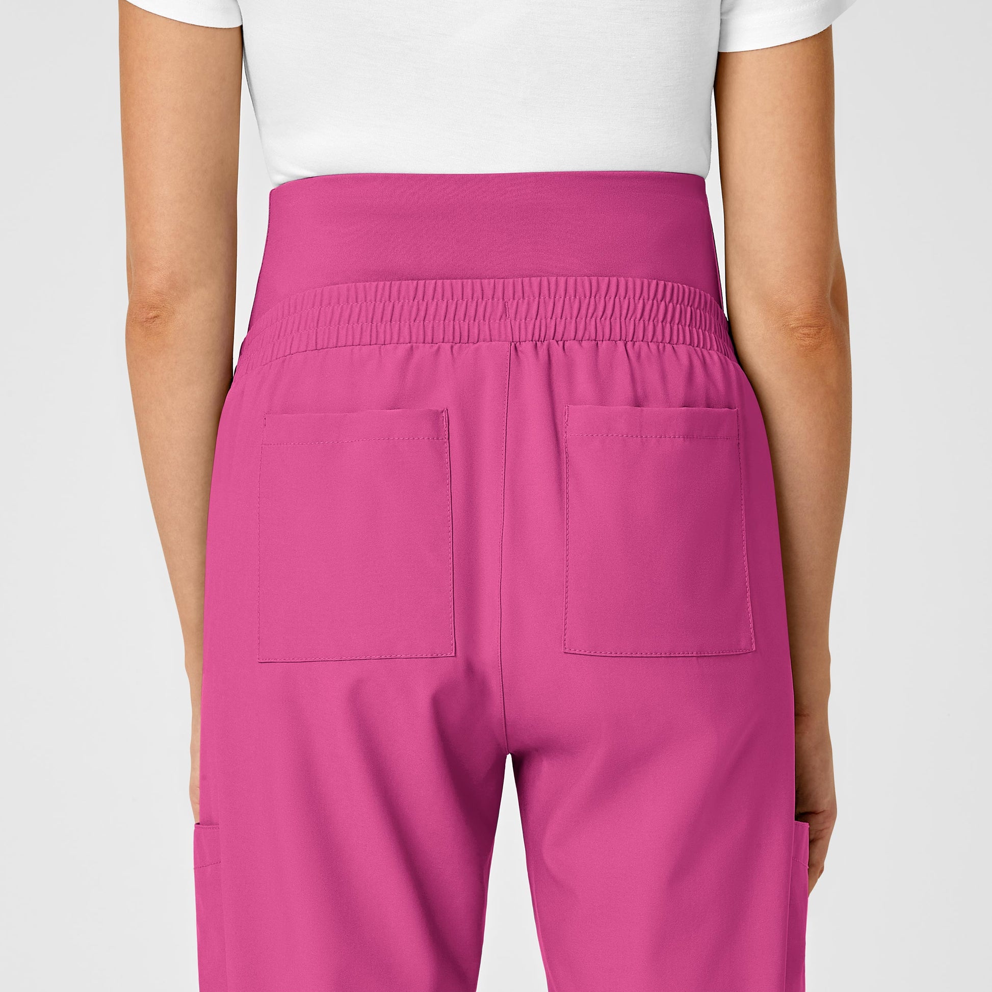 W123 5455 Maternity Jogger Scrub Pants Hot Pink Model Image Alternate | Wink