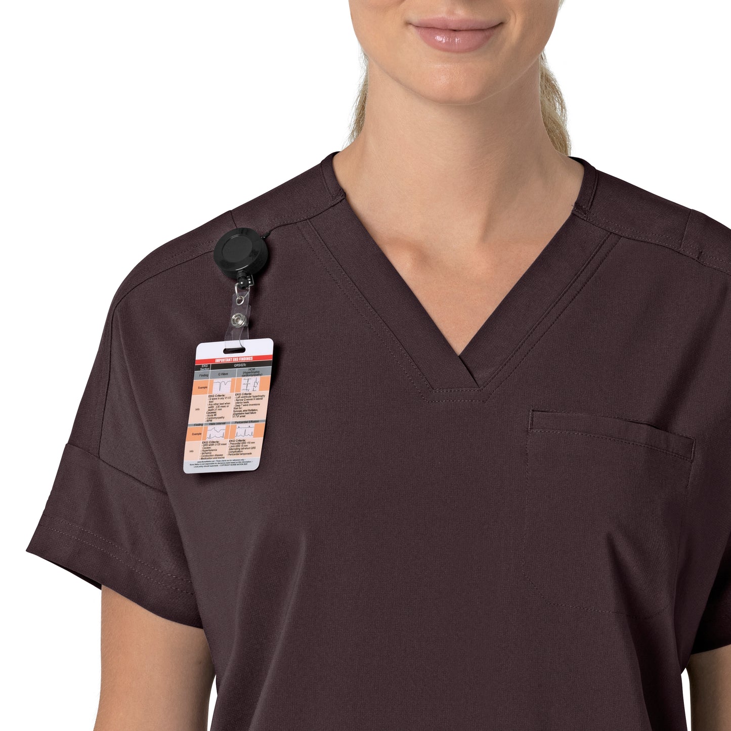 Force Cross-Flex C13110 Women's Oversized V-Neck Scrub Top Dark Sepia