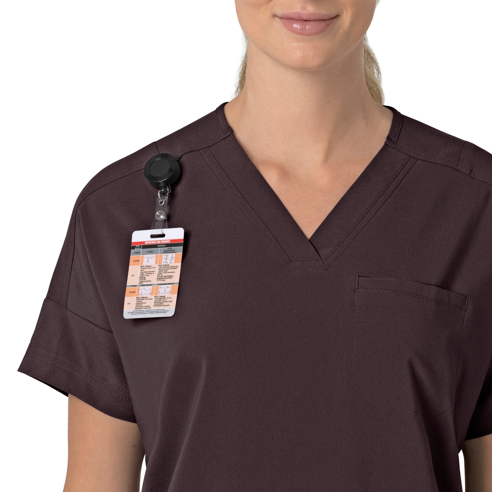Force Cross-Flex C13110 Women's Oversized V-Neck Scrub Top Dark Sepia