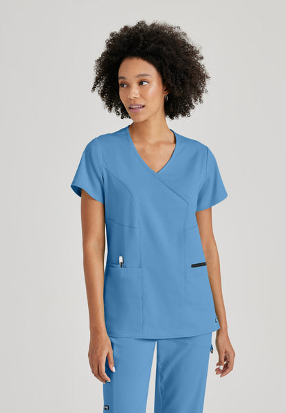 Greys Anatomy Stretch GRST001 Kim Scrub Top Ciel Blue