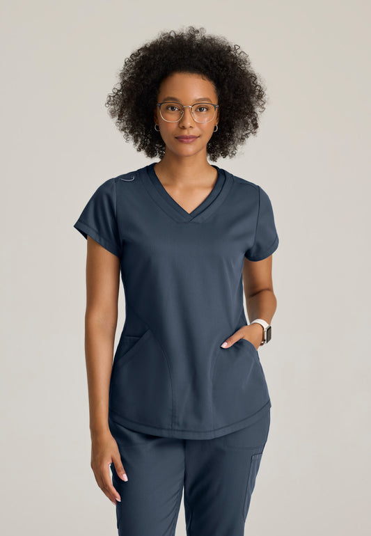 Greys Anatomy GRT261 Evelyn Scrub Top Steel