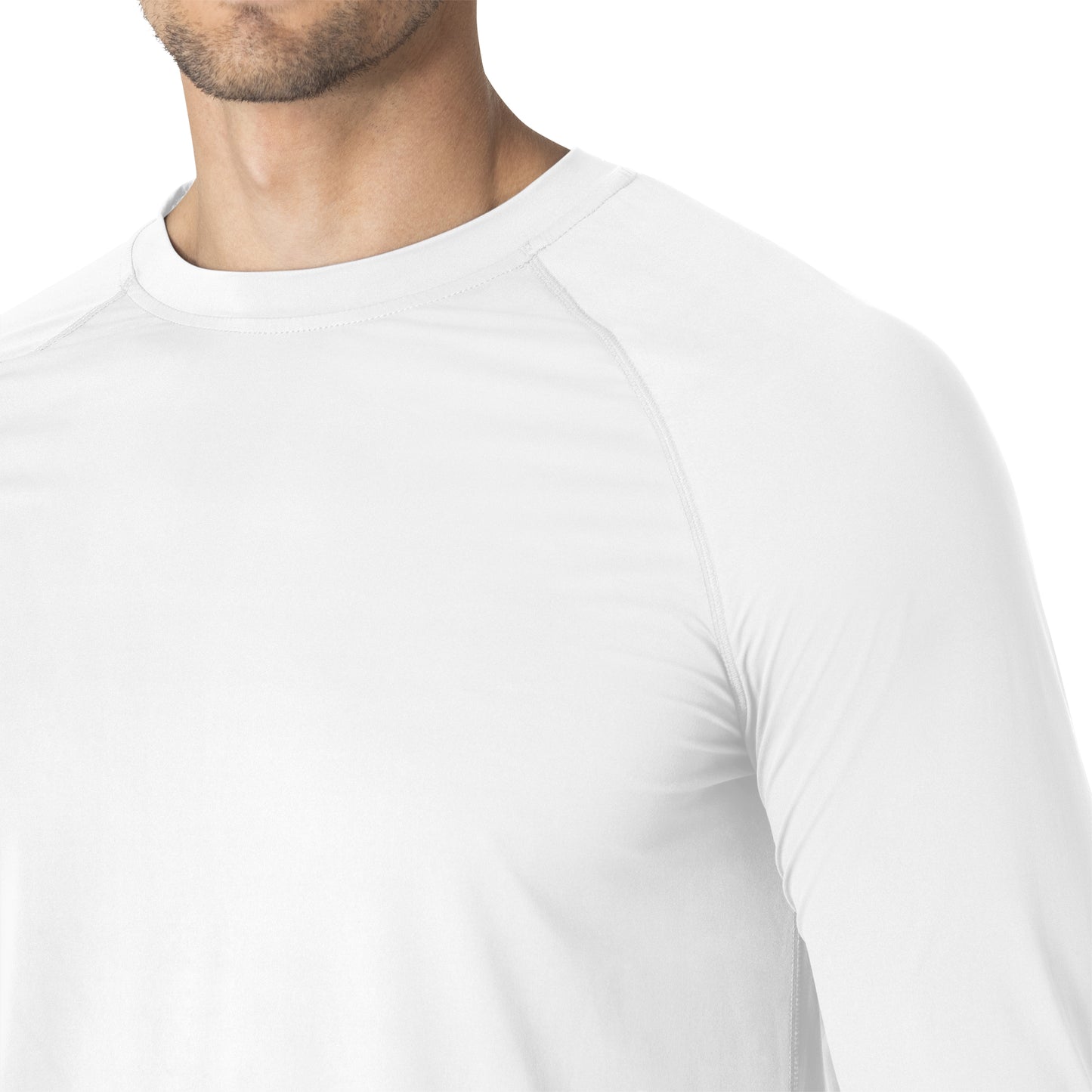 Force Sub-Scrubs C32002 Men's Performance Long Sleeve Tee White Model Image Left Side | Carhartt