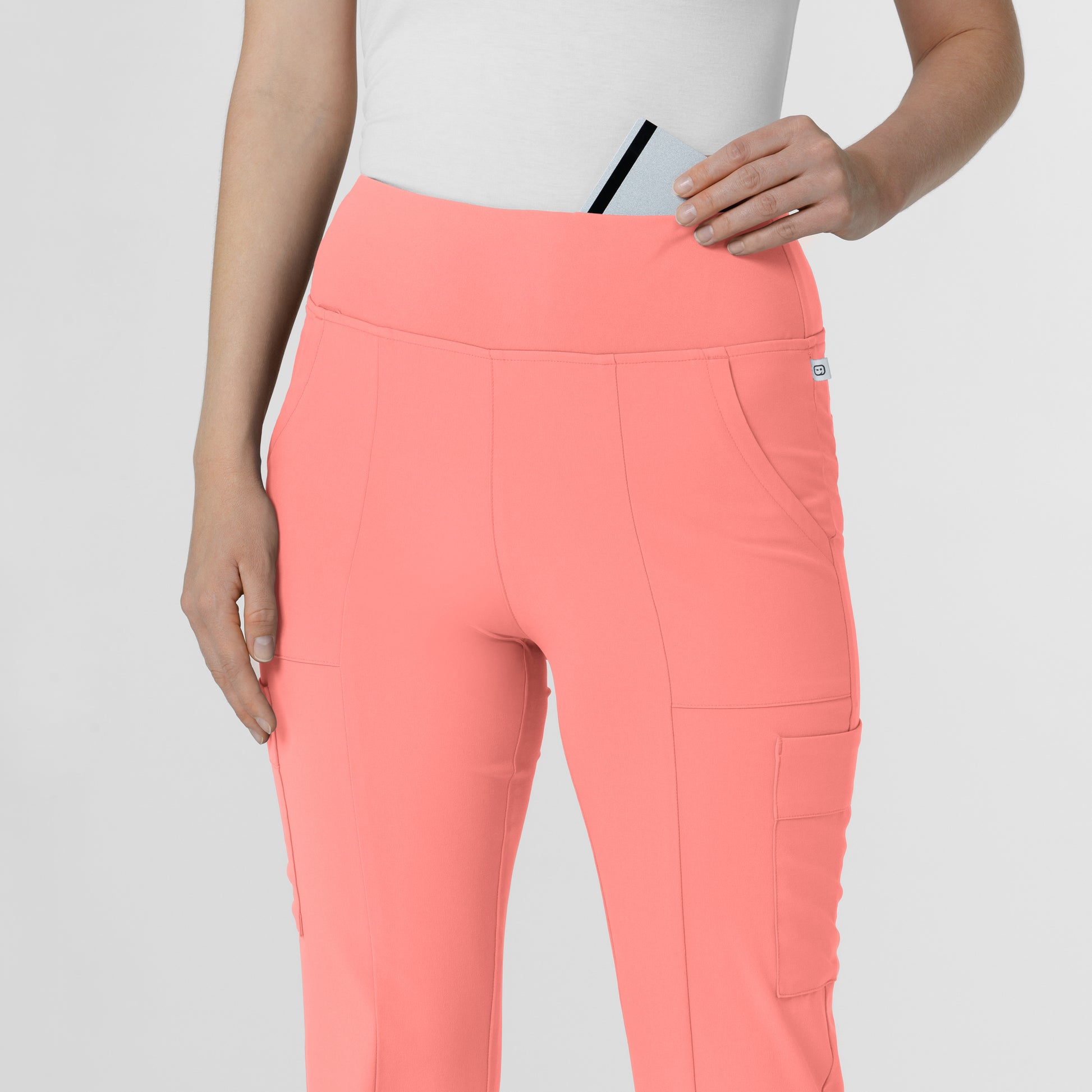 RENEW 5534 Women's Cargo Flare Scrub Pants Paradise Pink