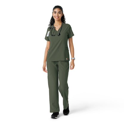 Force Cross-Flex C13310 Women's Knit Panel Scrub Top Olive