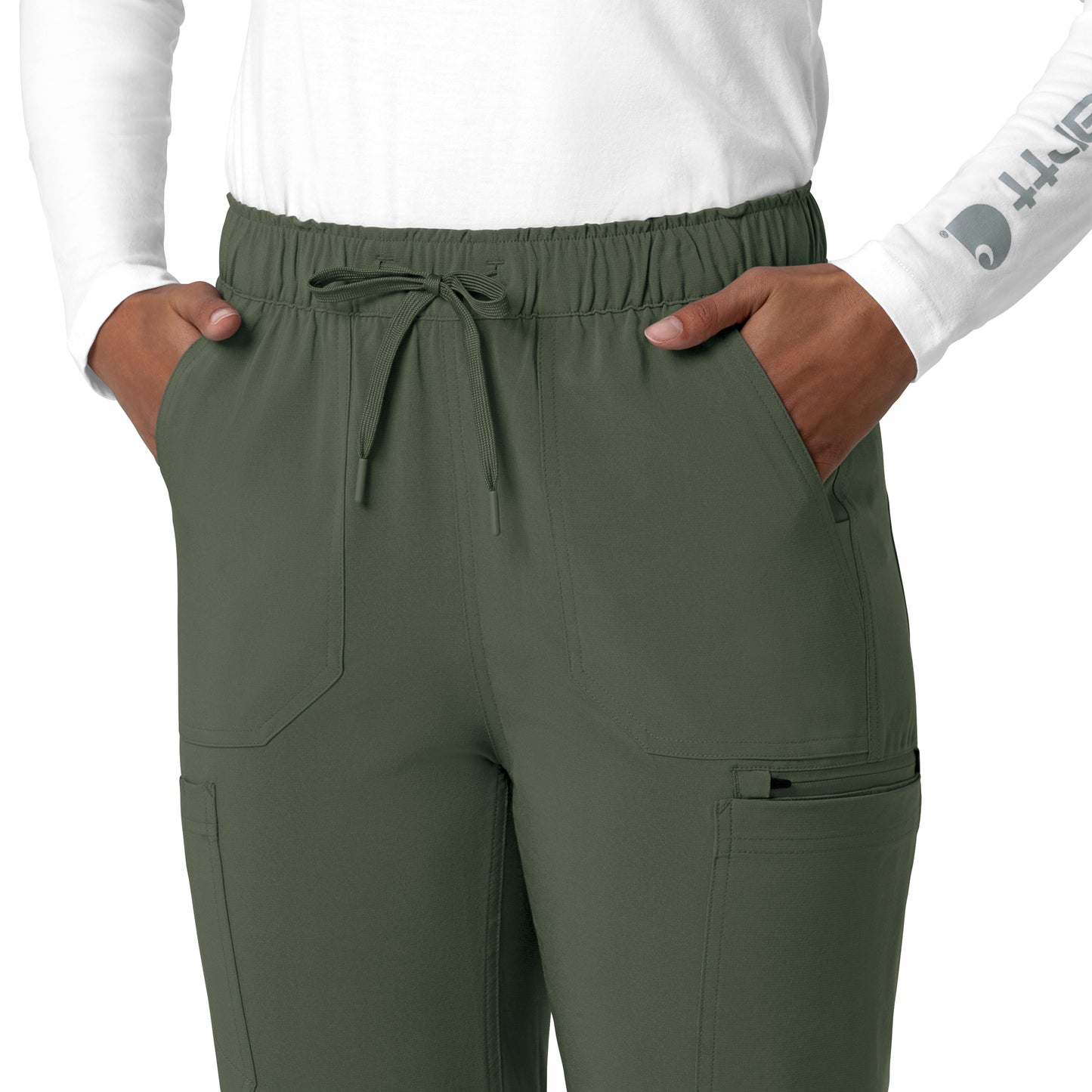 Force Cross-Flex C53210 Women's Straight Leg Cargo Scrub Pants Olive