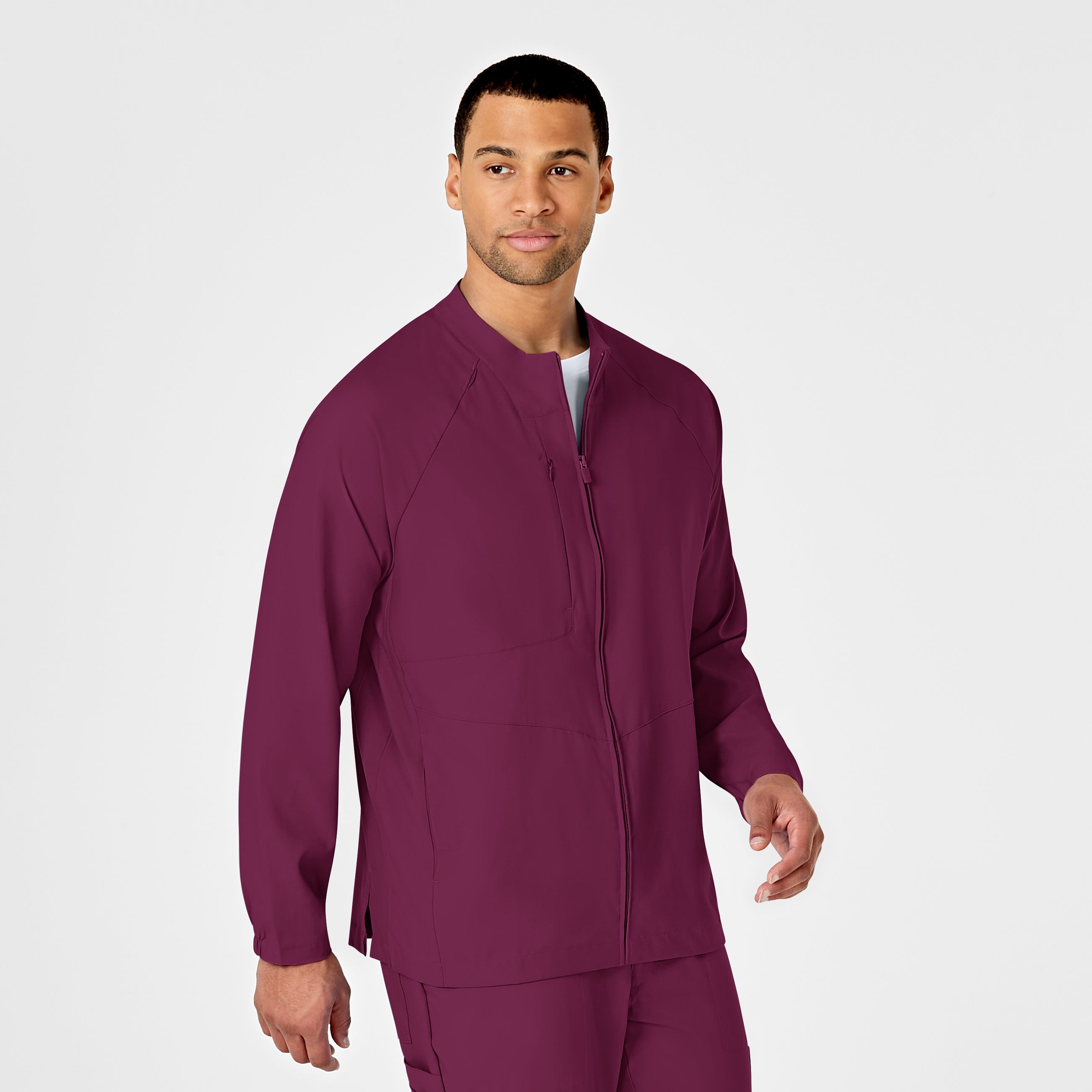 Wink W123 8355 Men's Zip Front Warm Up Jacket Wine – Med Threads