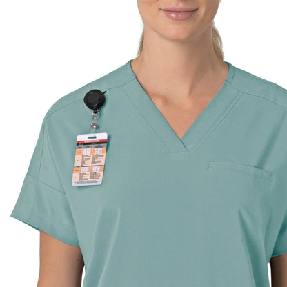 Force Cross-Flex C13110 Oversized V-Neck Scrub Top Summer Blue Model Image Alternate | Carhartt