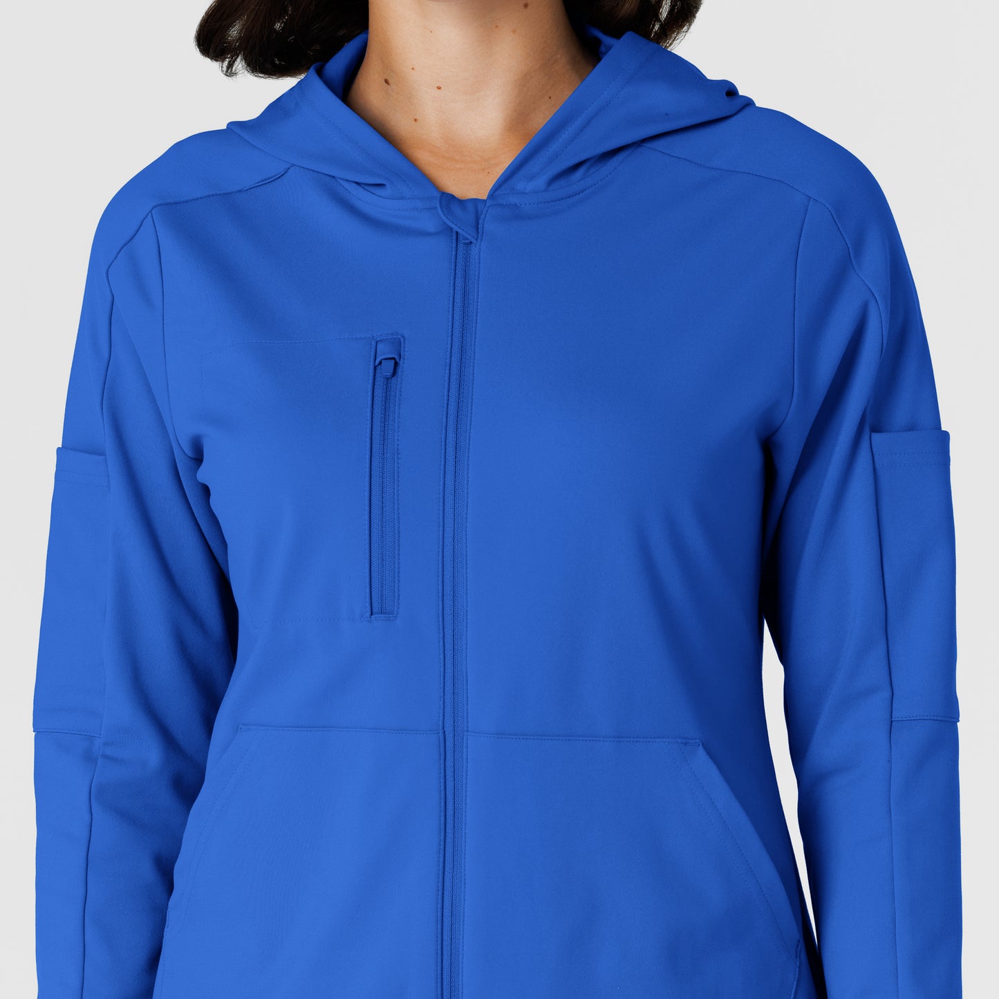 RENEW 8159 Knit Women’s Zip Hoodie Royal Model Image Left Side | Wink