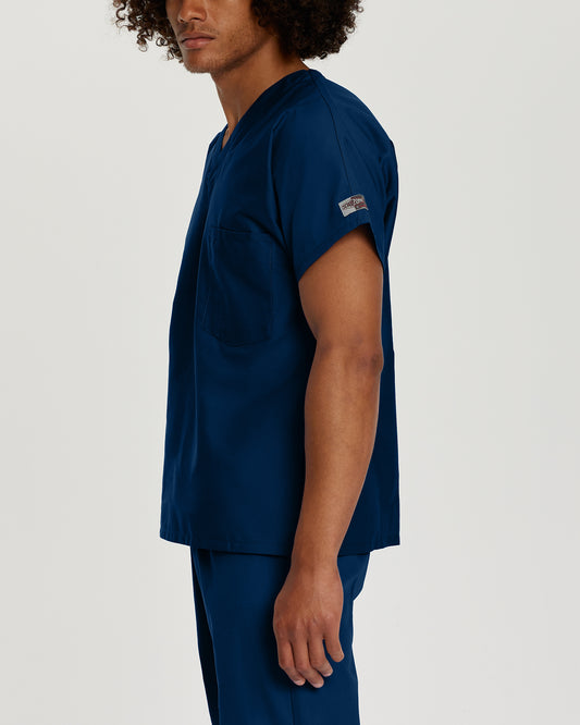 Scrub Zone 71221 Unisex 1 Pocket V Neck Scrub Top Navy Image